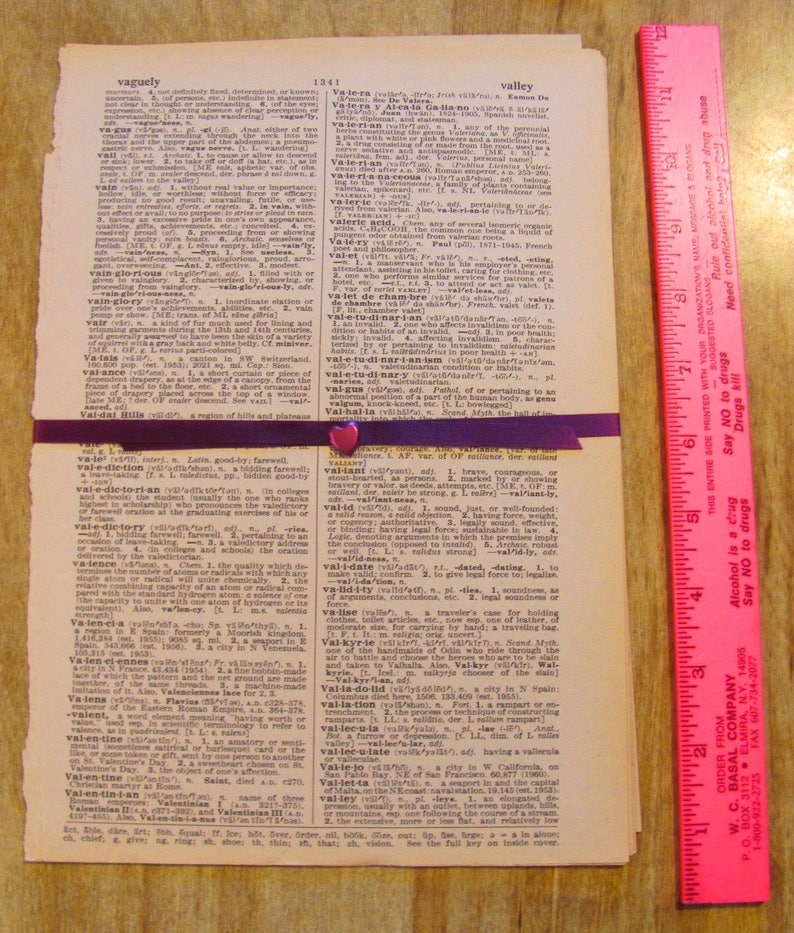 Vintage Dictionary Pages 10 Large Vintage 1940s Definitions Etsy