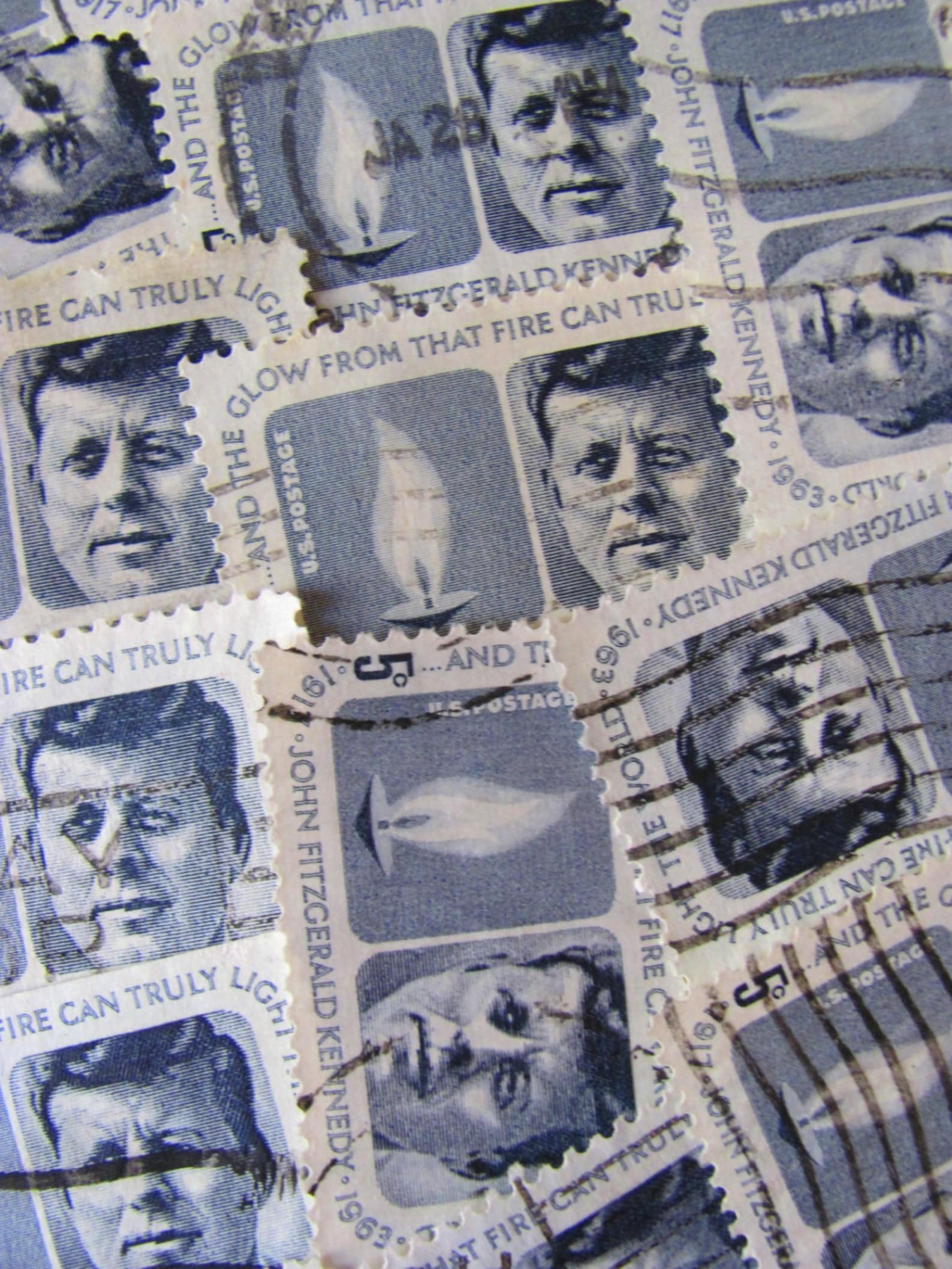 JFK 30 Vintage Kennedy Memorial US Postage Stamps 1960s Etsy