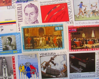 Little Venice 50 Premium Vintage Venezuelan Postage Stamps Bolivarian Republic of Venezuela Latin America Puerto Ayacucho Mestizo Hispanic