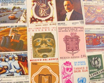 Mucho Gusto 50 Premium Vintage UNused Mexican Postage Stamps MNH Mexico Aereo Mexicanos Cinco de Mayo Latin America Lowrider Hispanic 2