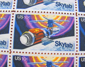 Space is the Place UNused Vintage US Postage Stamps Full Sheet of 50 10-cents 1974 Skylab Astrophile Valentine Save the Date Wedding Postage