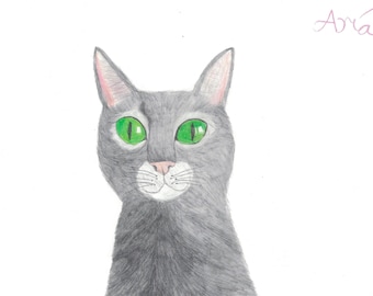 Portrait d'animal de compagnie personnalisé Dessin au crayon