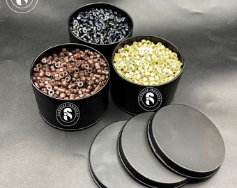 Cuentas de microanillo con revestimiento de silicona para extensiones de cabello / Anillos de enlace nano / Cuentas con punta en I