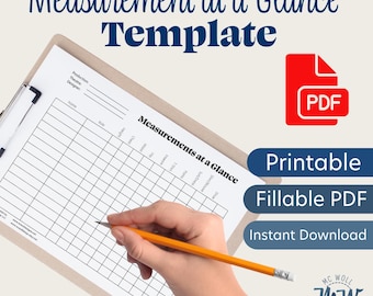 Basic Costume Measurement PDF Template Download - Etsy