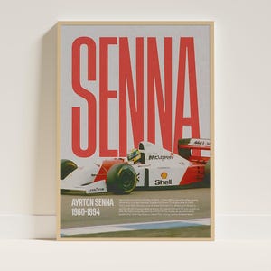 Vintage Ayrton Senna McLaren Formula 1 Poster, F1 Print, F1 Wall Art, Gift for Him, F1 Car Poster, Wall Decor, F1 Gift