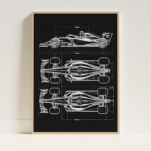 Formula 1 Technical Drawing Digital Wall Art, F1 Car Poster, F1 Wall Decor Gift for Him, F1 Poster, Digital Download Printable Art,