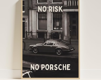 Klassischer Porsche 911 Retro Poster, digitale druckbare Autowandkunst, Vintage Porsche digitaler Download Wohnkultur