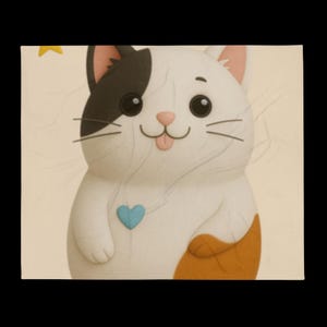 Manta de gato de dibujos animados | Manta de polar estilo kawaii | Idea de regalo acogedora para los amantes de los animales
