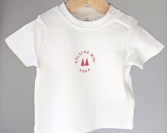 Kölsche Mini T-Shirt personalisiert | Kinder Shirt mit Name | Kölner Dom Motiv | Geschenk Taufe Geburtstag