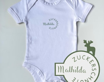 Personalisierter Babybody "Zuckerschnute" | Geschenk zur Geburt oder Babyparty