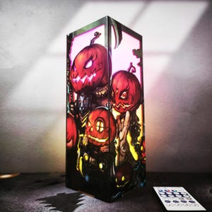 Halloween Wooden Box, Pumpkin Lamp, Pumpkin Night Light, Table Lamp, Decor Home Lamp, Gift Halloween, Gift For Him,  Back To School.