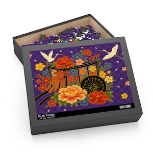 Japanisches Glücksblumen-Puzzle (120, 252, 500 Teile) – Charm-Geschenk, traditionelles japanisches Puzzle, Achtsamkeitsspiel, entspannendes Hobby, Familie