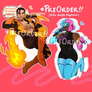 PRÉ-VENDA Flambae & Prism | Chaveiros de acrílico de 6,35 cm (2,5 polegadas)