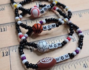 Braccialetto Sportybella Per Mamma Calcio – Con Perline E Ciondolo, Colori Squadra Nero/Giallo, Regolabile