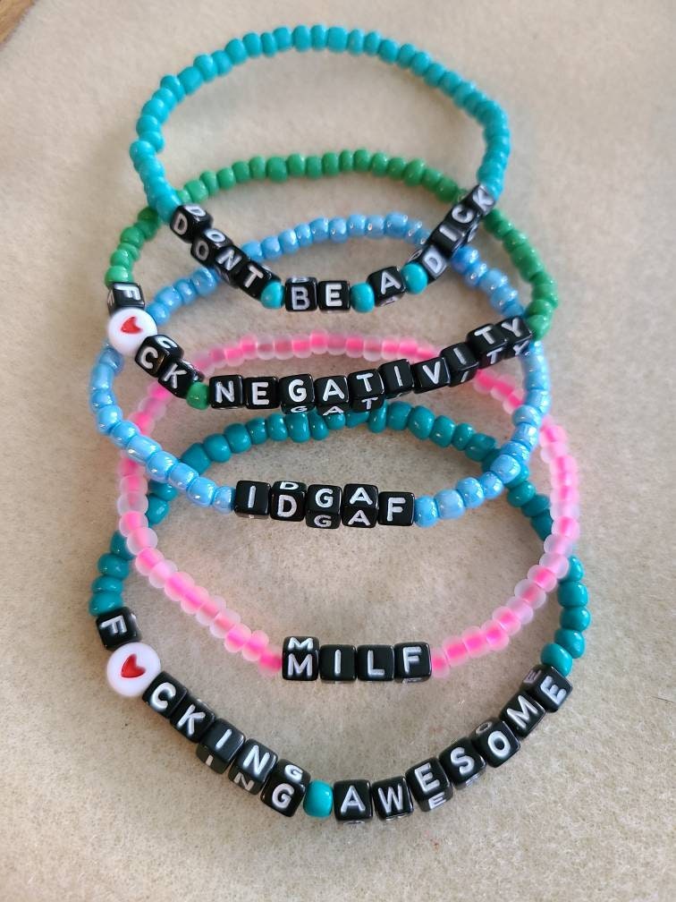 Yiddish Word Bead Bracelets - Mensch, Chutzpah, Yenta or Kvetch