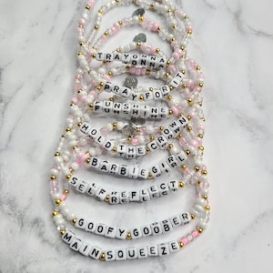 Elegant Beaded Word Bracelets, Words of Affirmation, Name Bracelets, Expression Bracelets, Custom Word Bracelets, Personalized Bracelets