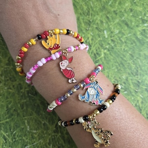 Winnie the Pooh and Friends Beaded Bracelet, Disney Bracelets, Nostalgic Bracelets, Piglet Bracelet, Eeyore Bracelet, Tigger Bracelet
