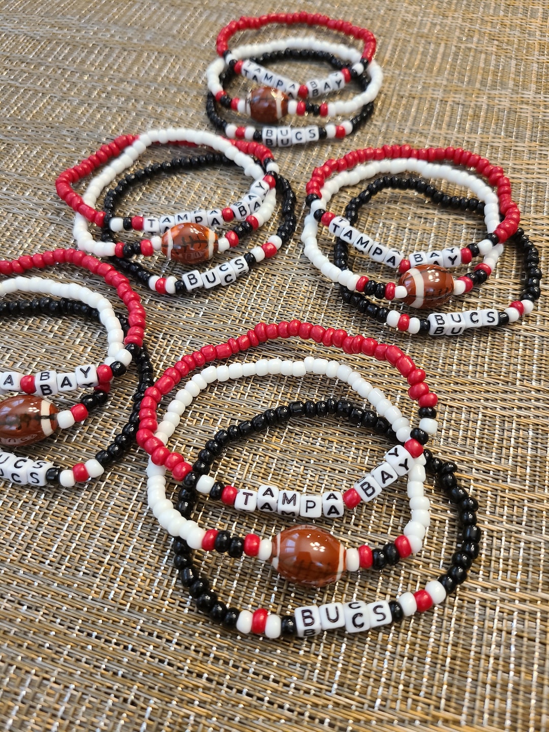 Beaded Football Bracelets Custom Football Bracelets NFL Etsy