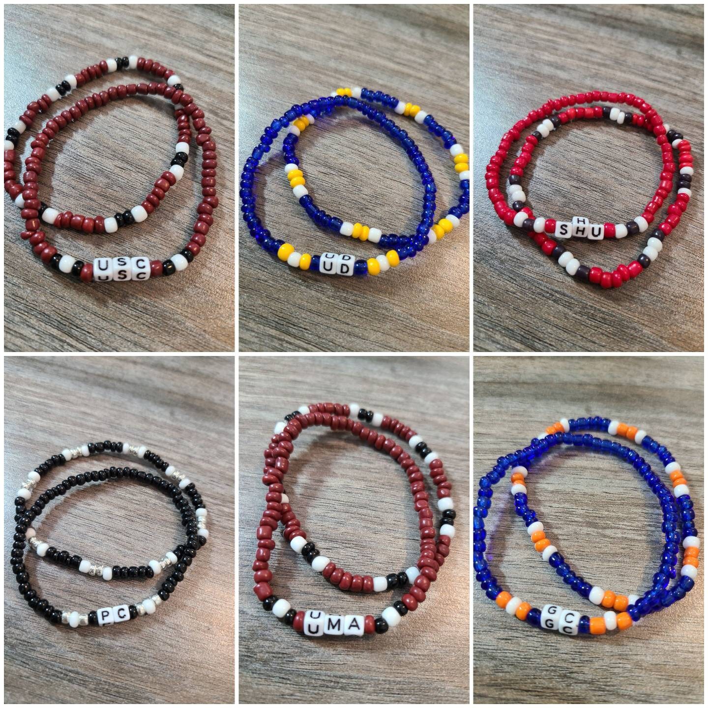 College Bracelet Sets Custom Bracelets Collegiate Jewelry Etsy