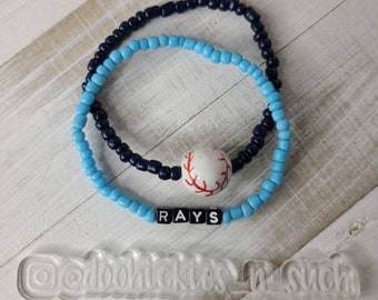 Custom Baseball Beaded Bracelet Set, MLB Bracelet, High School Baseball, Major League Baseball Jewelry, Little League Jewelry