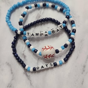 Custom Baseball Beaded Bracelet Set, MLB Bracelet, High School Baseball, Major League Baseball Jewelry, Little League Jewelry