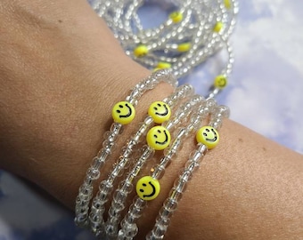Smiley Face Bracelet, 90's Bracelet, Motivational Gift, Classroom Gift, BE HAPPY Bracelet, Party Favors