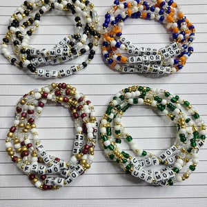 Pulsera de cuentas para mamá universitaria, pulsera personalizada, regalos para el Día de la Madre, joyas para mamá universitaria, pulsera para mamá deportiva, joyas para mamá de equipo, para mamá