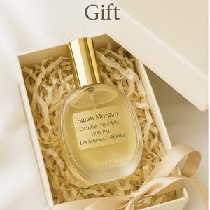 Aceite corporal astrológico personalizado: mezcla de aromas orgánicos basados en la carta natal / Personalizado con placa grabada