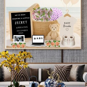 Beach Baby Ankündigung Vorlage: Geschlechtsneutral, bearbeitbar (digitaler Download)
