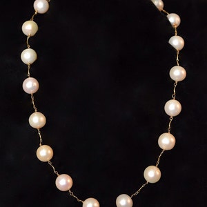Short Tin Cup Necklace Special Order 12-14 mm AAA pearls
