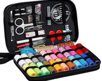 98pcs Sewing Kit for Home & Travel, DIY Embroidery Thread Set with Needles, Scissors, Accessories