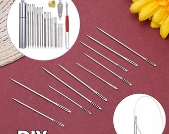 Large Eye Hand Sewing Needle Set: Stainless Steel, DIY Craft Tools