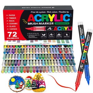 Acrylic Paint Markers Soft Brush Tip Paint Pens For Wood Fabric Rock
