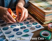Ocean Fussy Cuts | Vintage Fussy Cuts Digital for Junk Journal Kit, Scrapbooking Ephemera, Printable Gift for Friend, My Porch Prints Style