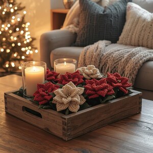 Crochet Poinsettia Pattern PDF | Crochet Motif Flower | Christmas Star Croch | Cozy Winter Decor | Poinsettia Craft Gift for Friend