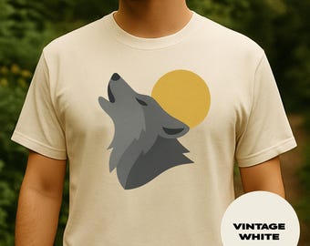 Minimalistic Wolf Howling at the Moon Shirt, Artistic Tee, Unique Design