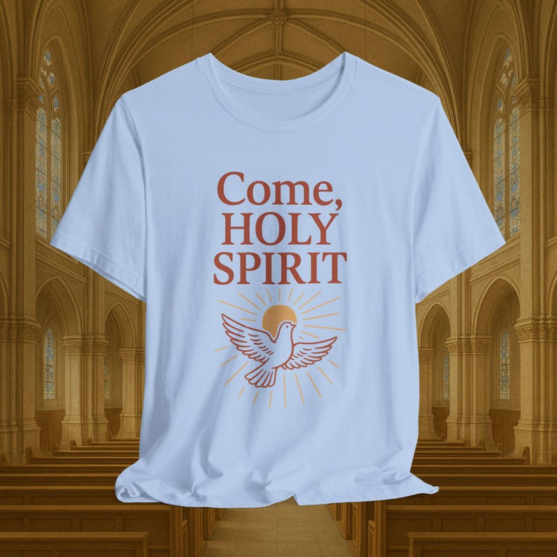 Come Holy Spirit Shirt: Dove & Flame Catholic Tee - Etsy