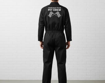 Personalized Pit Crew Boilersuit – Racing Team Jumpsuit Mechanic Workwear | Custom Printed Work Coveralls