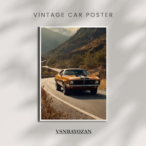 Vintage Car Rolled Posters - Classic Muscle Car Art Print, Wall Decor for Car Enthusiasts, Gift for Father&#39;s Day, Garage Decor, Automotive