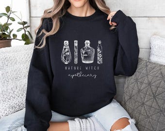 Nature Witch Crewneck – Herbal Apothecary Sweatshirt – Forest Core