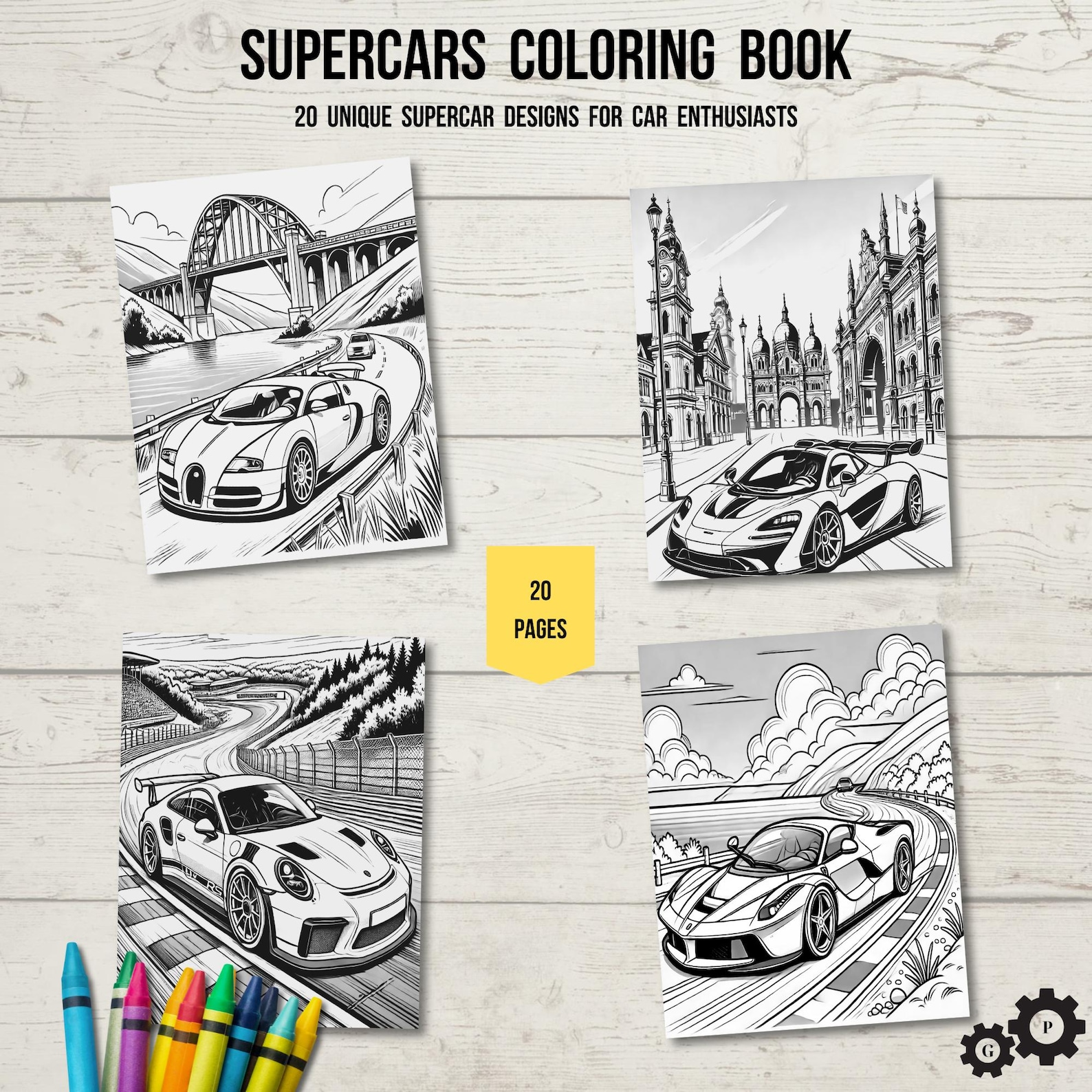 Supercars Coloring Book – Printable Car Coloring Pages | Race Car ...