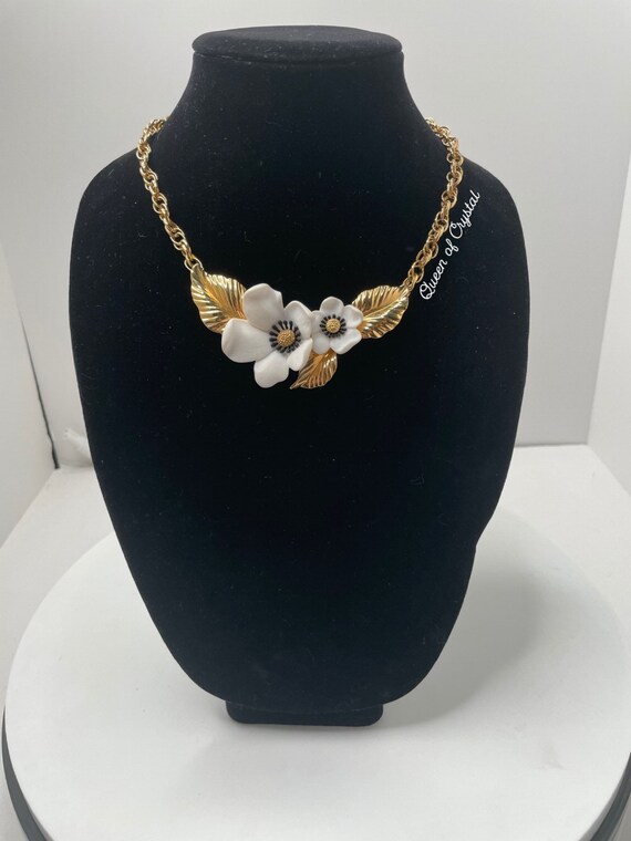 Vintage Designer Louis Feraud Floral Necklace