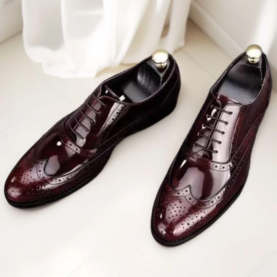 burgundy wine dress shoes Men Dress Shoes-Esses Burgundy, Burgundy / 7.5
