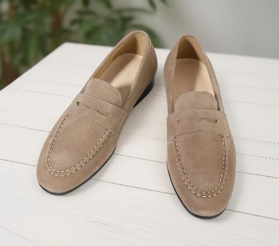 Handmade Slip-On Mens Yacht Loafer Handmade Suede Leather Loafer: Mens Slip-on Yacht Shoes - Etsy main image 4