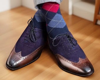 formal brown dress shoes outfit Men's Wingtip Leather Oxfords built to your foot measurements in narrow When styling spring suits, the