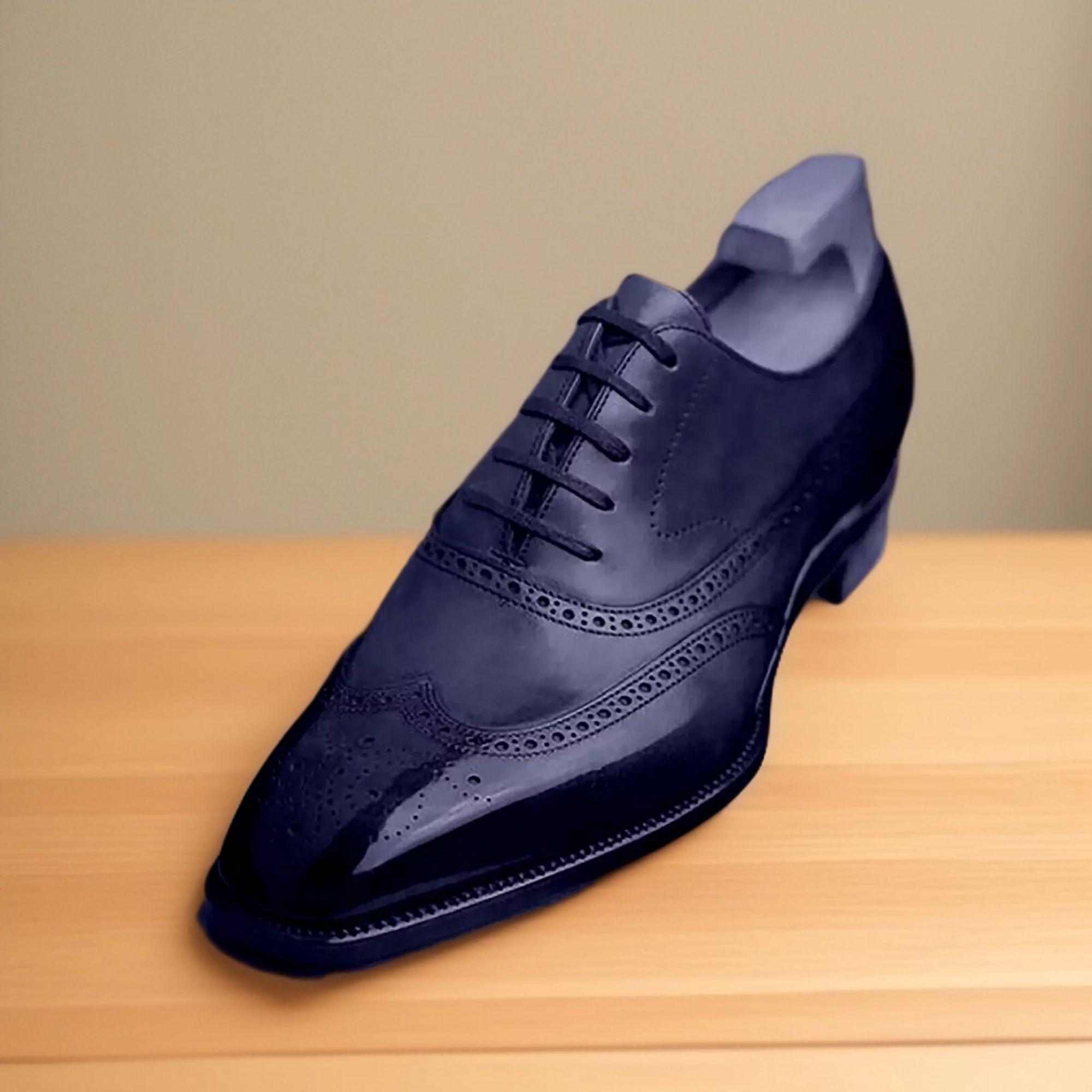 navy blue formal dress shoes Formal Navy Blue Leather Oxford Shoes for Men  HolloMen