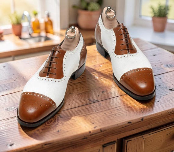 brown and white mens dress shoes Duke Dress Sneakers In Brown With White Outsole