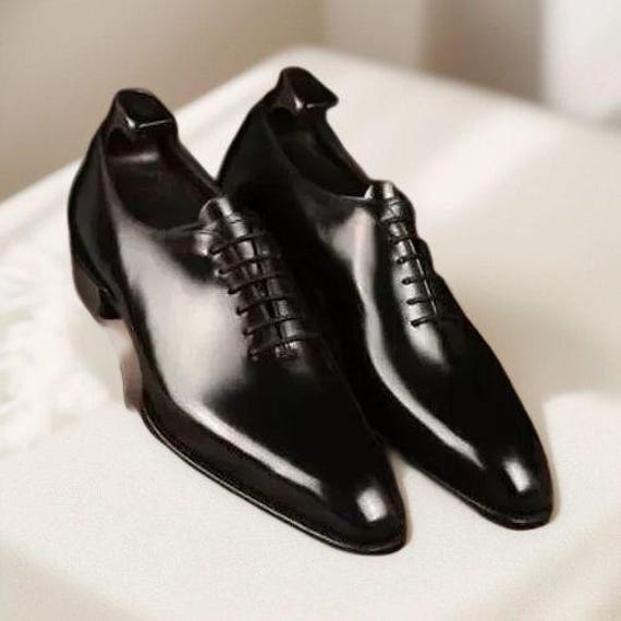 high cut dress shoes Amazon.com | Men's Leather Derby Oxfords Shoes Classic Lace-up Low Top Pointed Toe Embossed Block High Heel Business Wedding Dress Shoes (Black Matte Leather,6,Male)