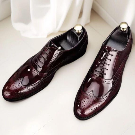 John Varvatos Burgundy Leather Wingtip Oxford Dress Shoes John Varvatos USA LUXE Burgundy Leather Wingtips Oxfords  main image 3