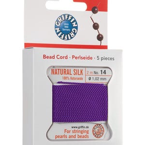 Griffin Silk Cord, Beading String, Beading Wire with Needle - Pack of 5. Silk Beading thread/ Silk Beading String -Jewellery Making Supplies